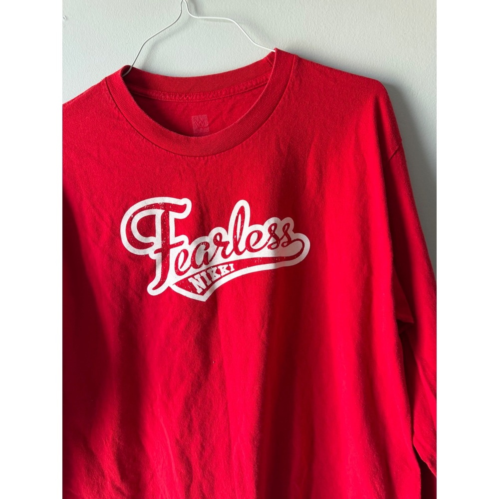 WWE Authentic Nikki Bella Fearless Red Long Sleeve Graphic T-Shirt - Picture 4 of 7
